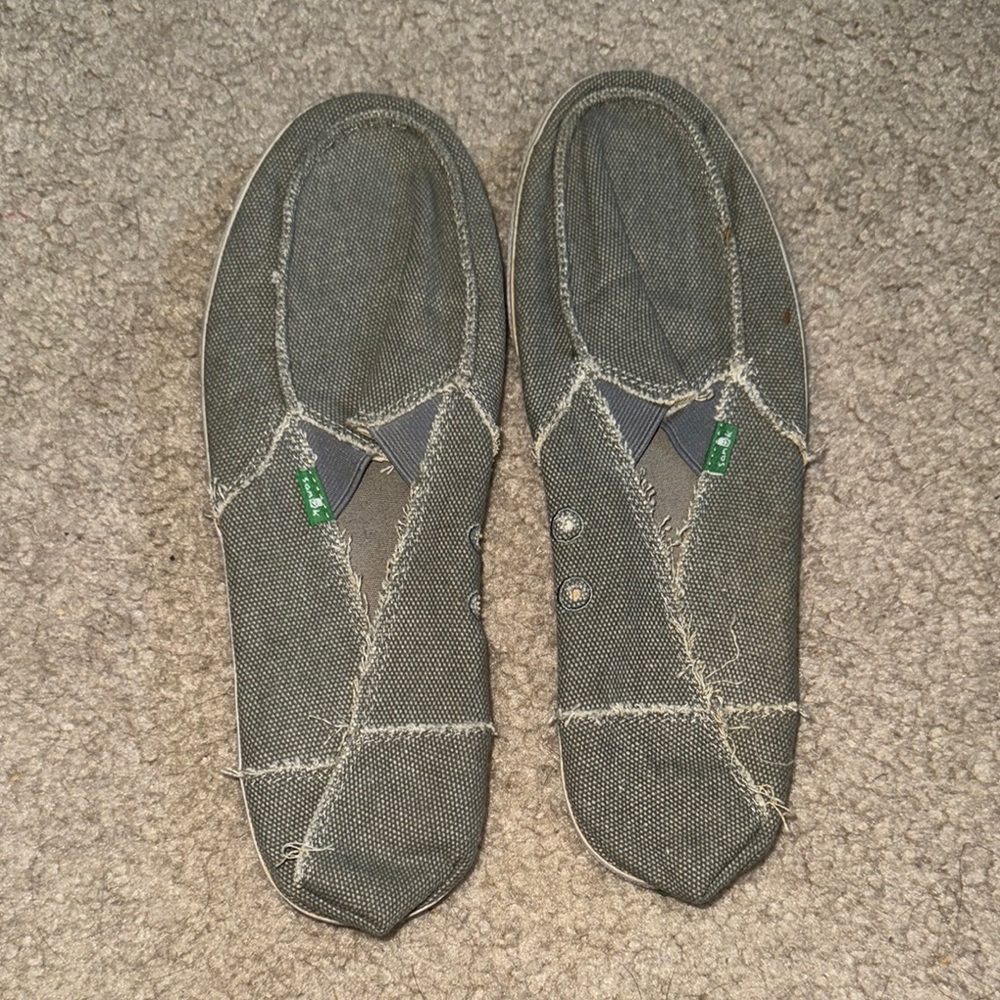 Sanuk Gray Loafers Comfortable Slip-Ons